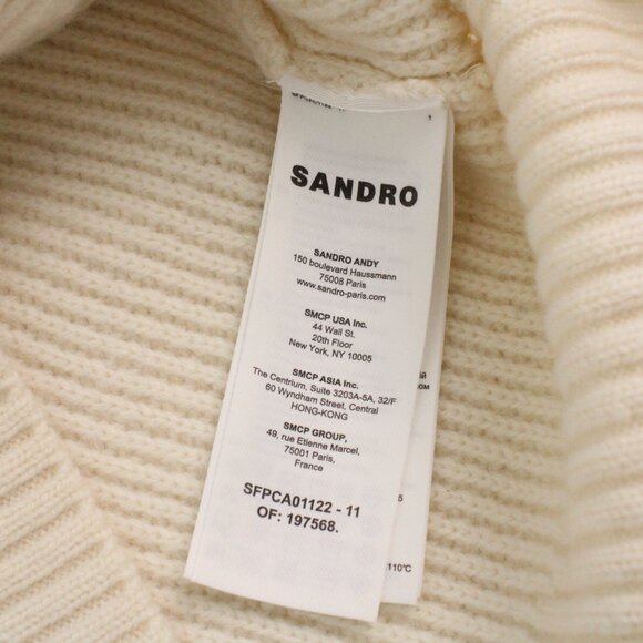 Sandro Cream Cardigan with Black Accents - Picture 14 of 16